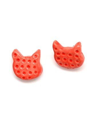 Colorful Cat Ceramic Studs